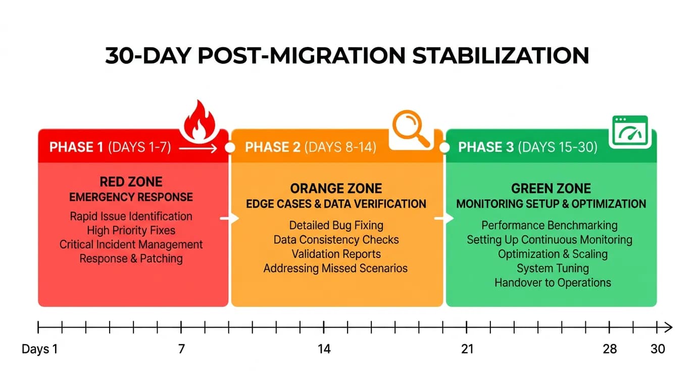 The First 30 Days After Migration: A Post-Launch Stabilization Playbook