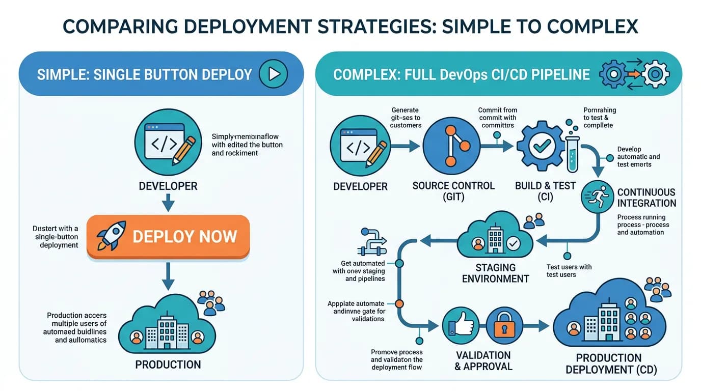 DevOps After Bubble: CI/CD, Git, and Deployment for Former No-Code Teams