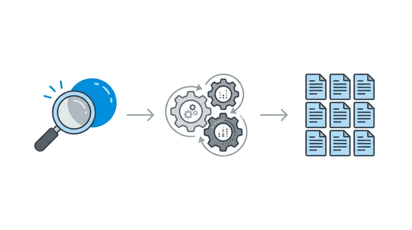 Diagram showing the automated Bubble.io architecture extraction process from app scan to documentation output